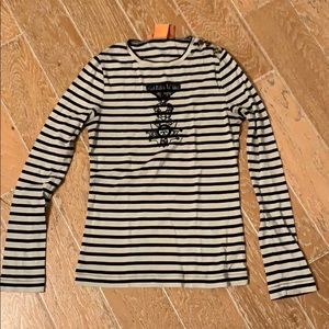 {Tory Burch} sailor-striped long sleeve top